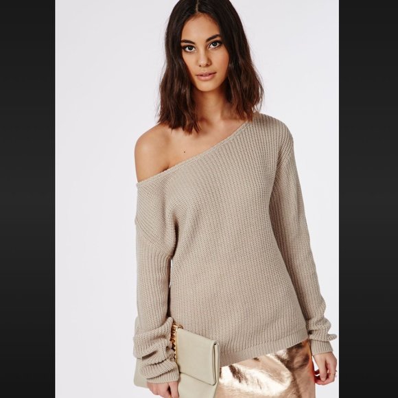 Missguided Sweaters - NWT Missguided Ophelita Off Shoulder Knitted Jumper Sweater